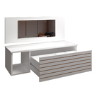 Penteadeira Suspensa Com Painel Espelho Gaveta E Nicho Organi