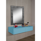 Penteadeira Suspensa Para Maquiagem Aparador Quarto Azul Laca