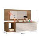 Penteadeira Suspensa Para Quarto Com Espelho E Painel Branco