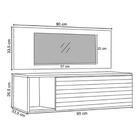 Penteadeira Suspensa Para Quarto Com Espelho E Painel Preto