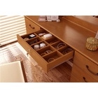 Penteadeira Three-view De Madeira Maciça Com Banqueta - Avelã