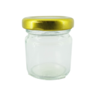 Pequeno Pote Hermético Cilíndrico De Vidro Com Tampa Dourada