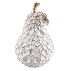 Pera De Resina Branco Com Dourado