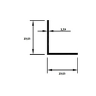 Perfil Aluminio Fosco L-405 Cantoneira 5/8 Pol 15mm Acabament