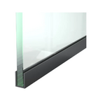 Perfil Aluminio Preto Bx-106 Vidro Temperado 8mm U Cavalinho