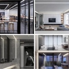 Perfil Alumínio Preto Embutir + Fita Led Frio + Fonte 2m