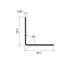 Perfil Aluminio Preto L-013 Cantoneira 1 Pol 25mm Acabamento