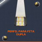Perfil Aluminio Sobrepor Slim 30x10mm 2mt + Fita Led + Fonte