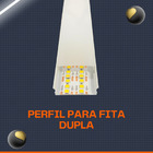 Perfil Aluminio Sobrepor Slim 30x10mm 2mt + Fita Led + Fonte