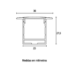 Perfil De Embutir Para Fita Led Blumenau Line 36mm Com 1 Metr