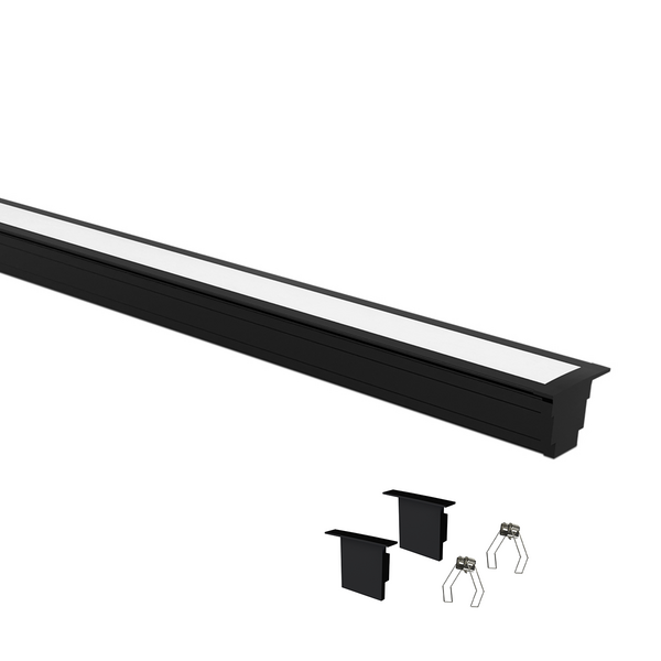 Perfil De Embutir Taschibra Para Fita De Led Vertex 25mm Preto