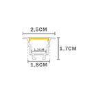 Perfil De Embutir Taschibra Para Fita De Led Vertex 25mm Preto