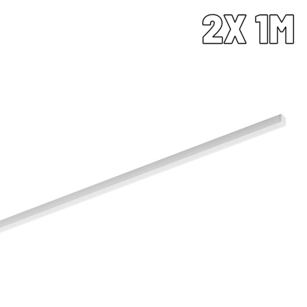 Perfil De Led 10mm Sobrepor Branco 2x 1m Sem Led
