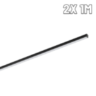 Perfil De Led 10mm Sobrepor Preto 2x 1m Sem Led