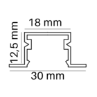 Perfil De Led 30mm Embutir Branco Kit 2x 1m Com Led 3.000k 20