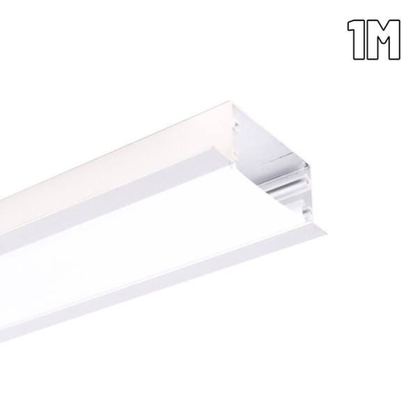 Perfil De Led 40mm Embutir Branco 1m Sem Led