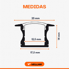 Perfil De Led De Embutir 25mm Aluminio Completo 2m Pra Gesso