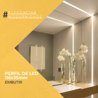 Perfil De Led Embutir 116x35mm Preto Em Alumínio 2m Para Gess