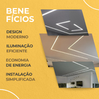 Perfil De Led Embutir 116x35mm Preto Em Alumínio 2m Para Gess