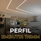 Perfil De Led Embutir 116x35mm Preto Em Alumínio 2m Para Gess