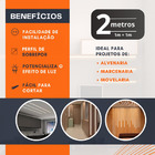 Perfil De Led Embutir 24mm Slim 2m De Aluminio Para Gesso Pre