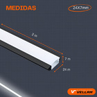 Perfil De Led Embutir 24mm Slim 2m De Aluminio Para Gesso Pre