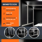 Perfil De Led Embutir 24x7mm Slim 2m All Black Difusor Fumê