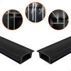 Perfil De Led Embutir 24x7mm Slim 2m All Black Difusor Fumê