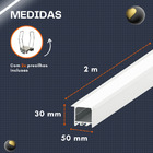 Perfil De Led Embutir 50x30mm 2m Largo Alumínio P/ Gesso