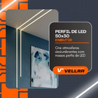 Perfil De Led Embutir 50x30mm 2m Largo Alumínio P/ Gesso