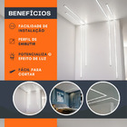 Perfil De Led Embutir 50x30mm 2m Largo Alumínio P/ Gesso