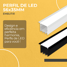 Perfil De Led Embutir 56x35mm Alumínio Preto 2m Para Sanca E