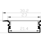 Perfil De Led Embutir Slim 2m 30,2mm X 9,64mm Branco