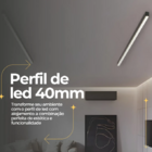 Perfil De Led Sobrepor Alumínio 40x20mm Com 2 Metros Preto