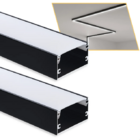 Perfil De Led Sobrepor Alumínio 40x20mm Com 2 Metros Preto