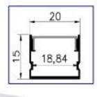 Perfil De Sobrepor Para Fita De Led 20x15mm 2m Branco Único