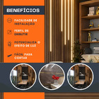 Perfil Embutido Slim 2m em Alumínio Dourado Luxo para Fita LED