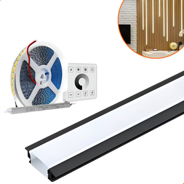 Perfil Embutir 24mm 2m 45° L Teto/teto + Fita 240 + Fonte + C