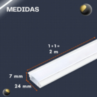 Perfil Embutir 24mm 2m + Fita 240 + Fonte + Controle Dimmer B