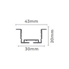 Perfil Embutir  S/garra 3m X 43x20mm Branco/branco-nordecor