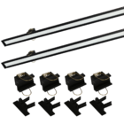 Perfil Embutir Led 30x12mm Preto 2x1m Gesso Spazio Ilunato