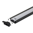 Perfil Embutir Marcenaria Alumínio Preto 24.5x7mm X 1 Metro P