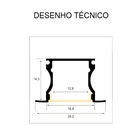Perfil Embutir Para Fita Led 1 Metro Branco Difusor Leitoso
