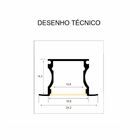 Perfil Embutir Para Fita Led 1 Metro Preto Difusor Fumê