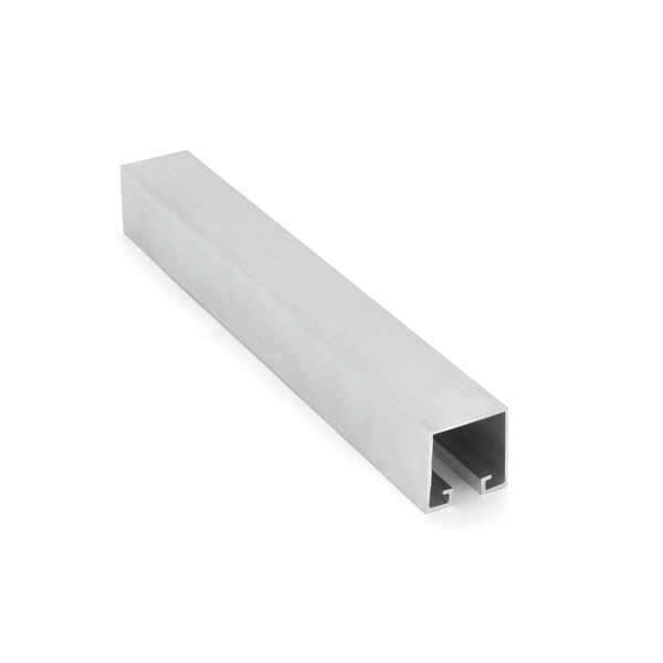 Perfil Embutir para Porta de Correr 2mx4cm Alumínio Polido