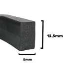 Perfil Esponjoso Vedação Macio Retangular 12,5x5mm - 30m