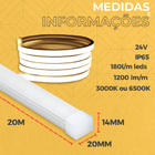 Perfil Flexível Sobrepor 20m 20mm Ip65 Com Led 6500k Iluminaç