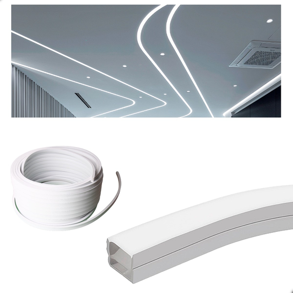 Perfil Flexível Sobrepor 5metros Ip68 20x10mm Uso Externo Sem