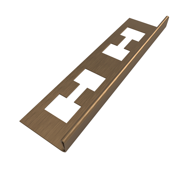 Perfil "l," Aço Inox 304, Escovado, Marrom, 2 X  10 X  2000 Mm