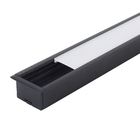 Perfil Largo Preto de Embutir Difusor Branco Alumínio 30mmx1m Hazak